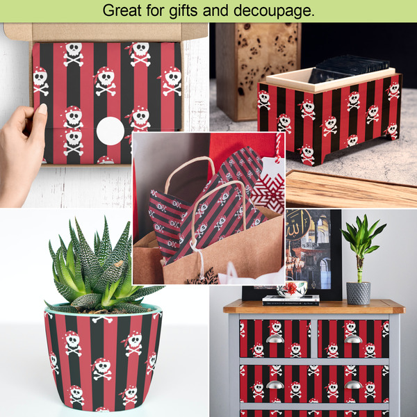 Pirate & Stripes Tissue Paper - In Use Collage