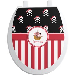 Pirate & Stripes Toilet Seat Decal (Personalized)