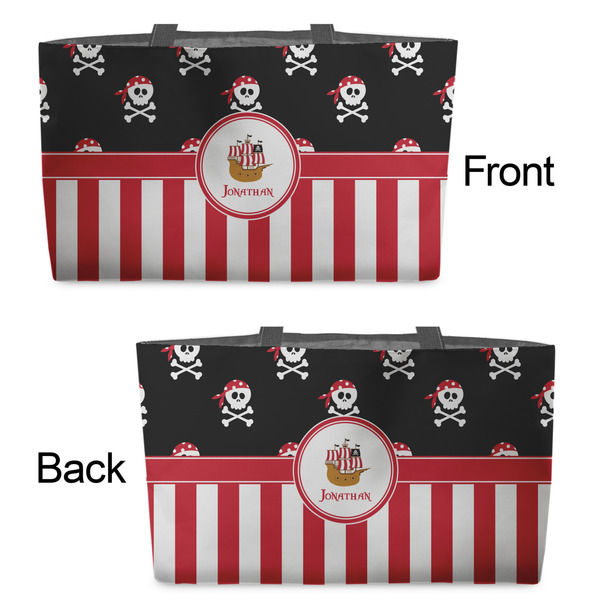 Pirate & Stripes Tote w/Black Handles - Front & Back Views