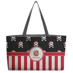 Pirate & Stripes Beach Totes Bag - w/ Black Handles (Personalized)