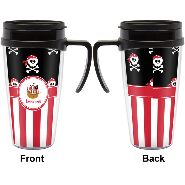 Pirate & Stripes Travel Mug with Black Handle - Approval