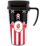 Pirate & Stripes Acrylic Travel Mug with Handle (Personalized)