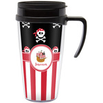 Pirate & Stripes Acrylic Travel Mug with Handle (Personalized)