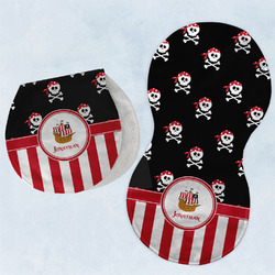 Pirate & Stripes Burp Pads - Velour - Set of 2 w/ Name or Text