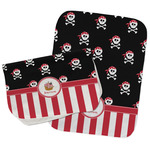Pirate & Stripes Burp Cloths - Fleece - Set of 2 w/ Name or Text