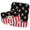 Pirate & Stripes Two Rectangle Burp Cloths - Open & Folded