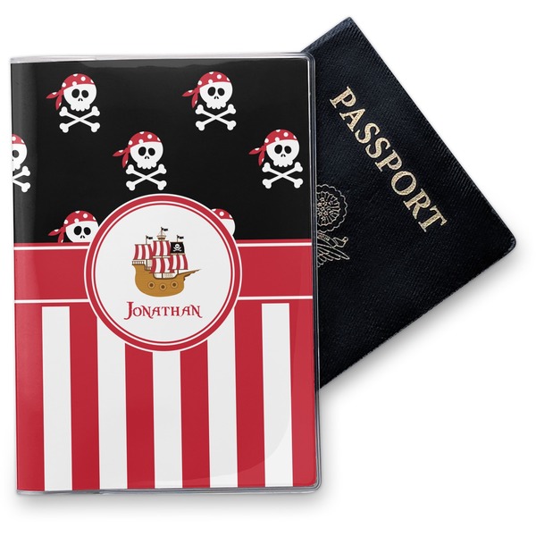 Custom Pirate & Stripes Vinyl Passport Holder (Personalized)