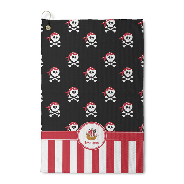 Custom Pirate & Stripes Waffle Weave Golf Towel (Personalized)
