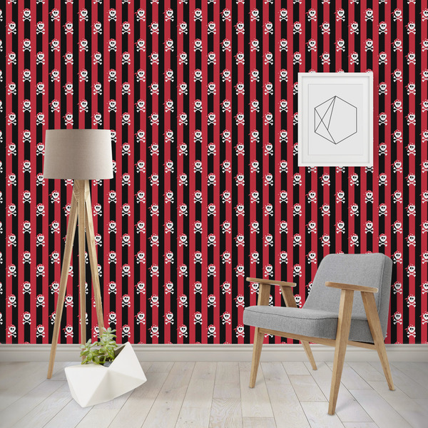 Custom Pirate & Stripes Wallpaper & Surface Covering (Peel & Stick - Repositionable)