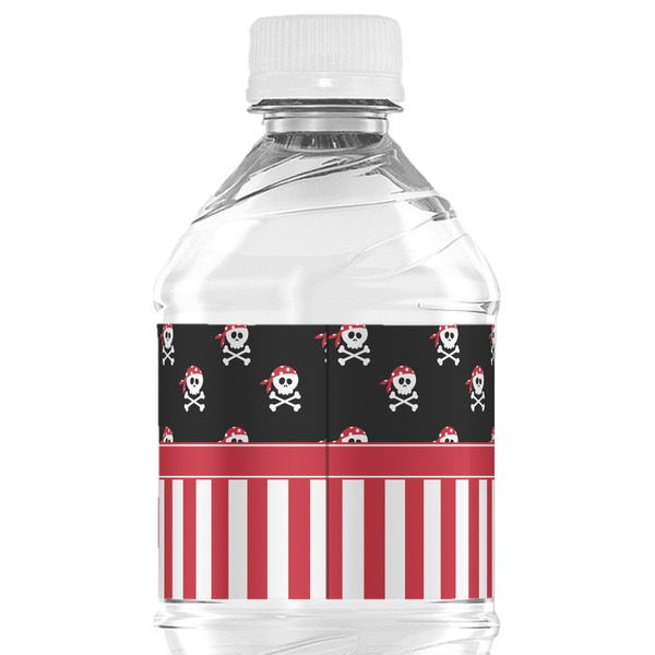 Pirate & Stripes Water Bottle Label - Back View