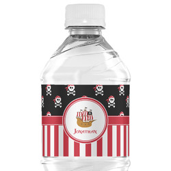Pirate & Stripes Water Bottle Labels - Custom Sized (Personalized)