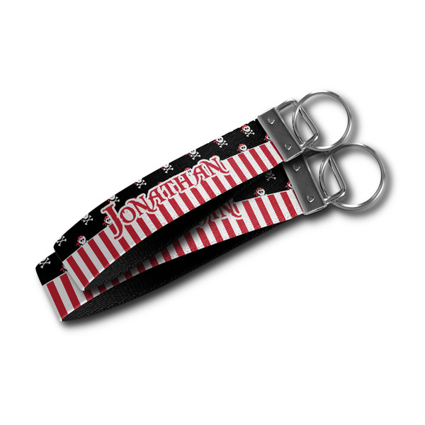 Pirate & Stripes Webbing Keychain FOBs - Size Comparison