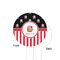 Pirate & Stripes White Plastic 4" Food Pick - Round - Single Sided - Front & Back