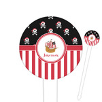 Pirate & Stripes Cocktail Picks - Round Plastic (Personalized)