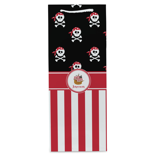 Pirate & Stripes Wine Gift Bag - Gloss - Front