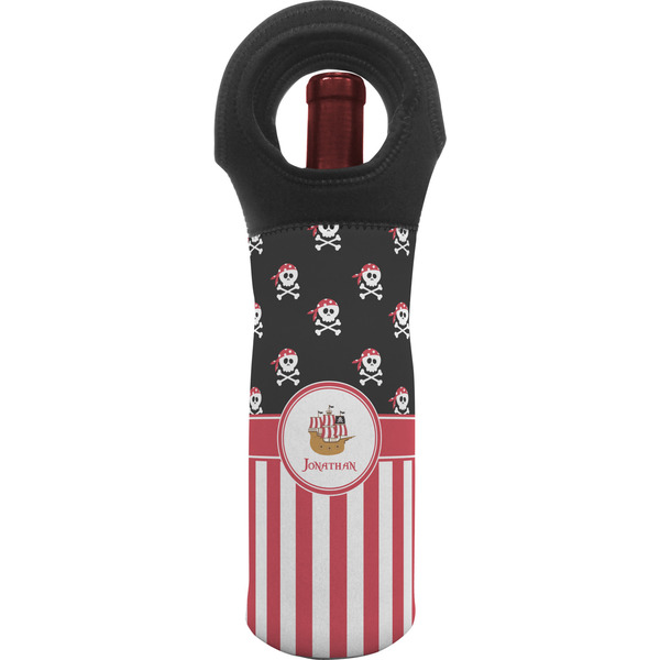 Custom Pirate & Stripes Wine Tote Bag (Personalized)