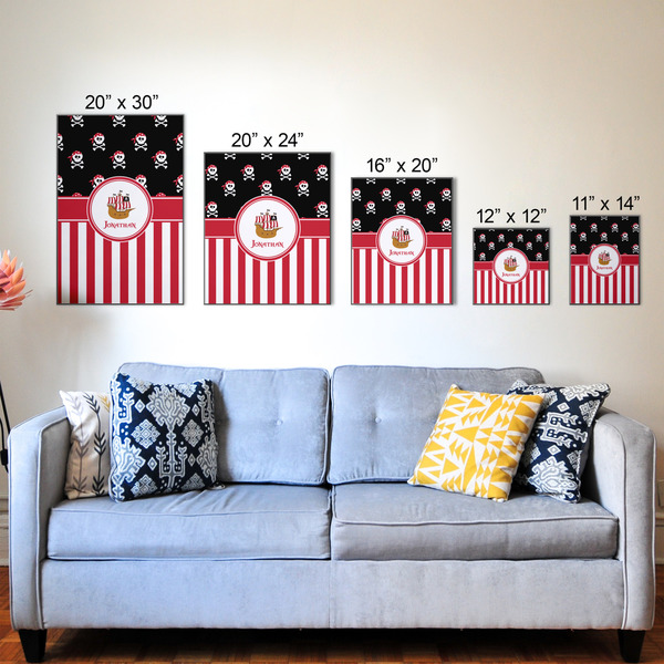 Pirate & Stripes Wood Prints - Size Comparison