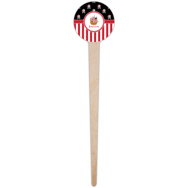 Pirate & Stripes Wooden 4" Food Pick - Round - Single Pick