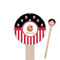 Pirate & Stripes Wooden 6" Food Pick - Round - Closeup
