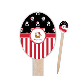 Pirate & Stripes Oval Wooden Food Picks - Double Sided (Personalized)