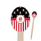 Pirate & Stripes Wooden Food Pick - Oval - Closeup
