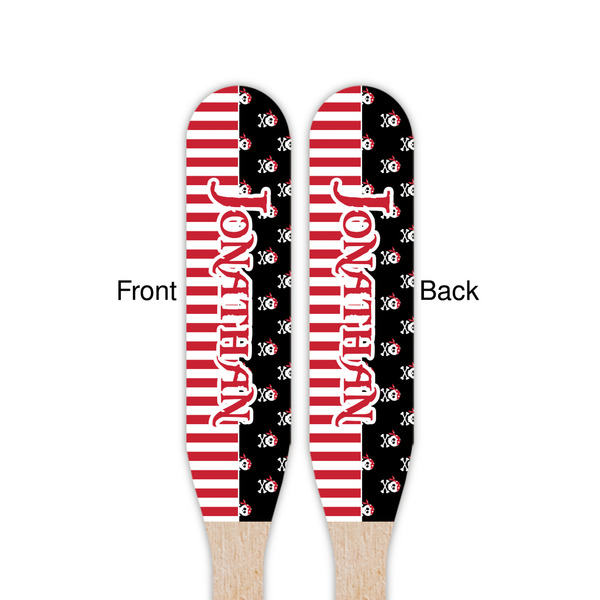 Pirate & Stripes Wooden Food Pick - Paddle - Double Sided - Front & Back