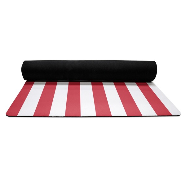 Pirate & Stripes Yoga Mat Rolled up Black Rubber Backing