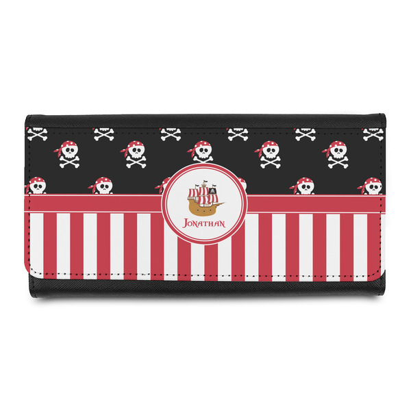 Custom Pirate & Stripes Leatherette Ladies Wallet (Personalized)