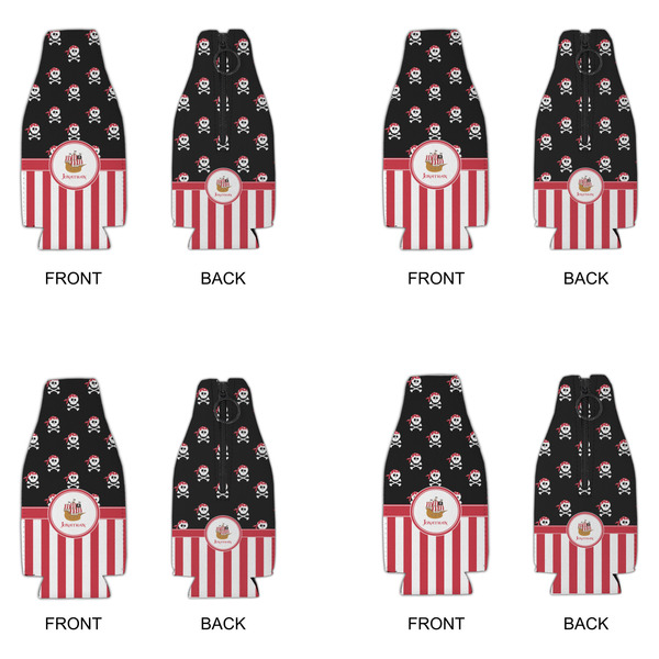 Pirate & Stripes Zipper Bottle Cooler - Set of 4 - APPROVAL