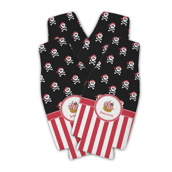 Pirate & Stripes Zipper Bottle Cooler - Set of 4 - PARENT MAIN (flat)
