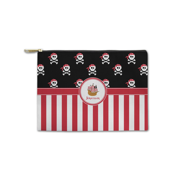 Custom Pirate & Stripes Zipper Pouch - Small - 8.5"x6" (Personalized)