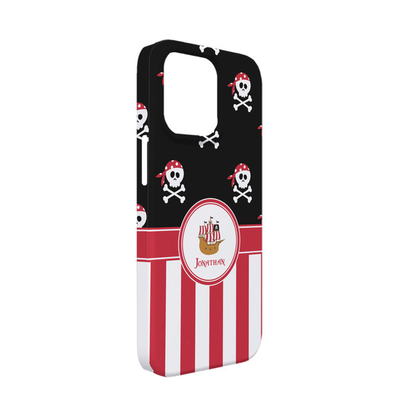 Custom Pirate & Stripes iPhone Case - Plastic - iPhone 13 Mini (Personalized)