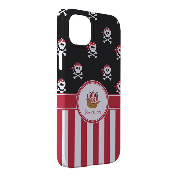 Custom Pirate & Stripes iPhone Case - Plastic - iPhone 14 Plus (Personalized)