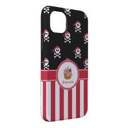 Pirate & Stripes iPhone Case - Rubber Lined - iPhone 14 Plus (Personalized)