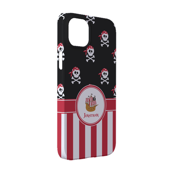 Custom Pirate & Stripes iPhone Case - Plastic - iPhone 14 Pro (Personalized)
