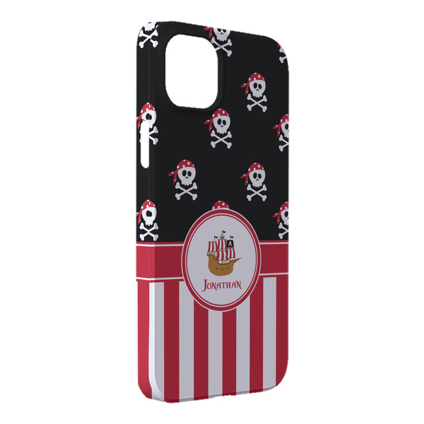Custom Pirate & Stripes iPhone Case - Plastic - iPhone 14 Pro Max (Personalized)