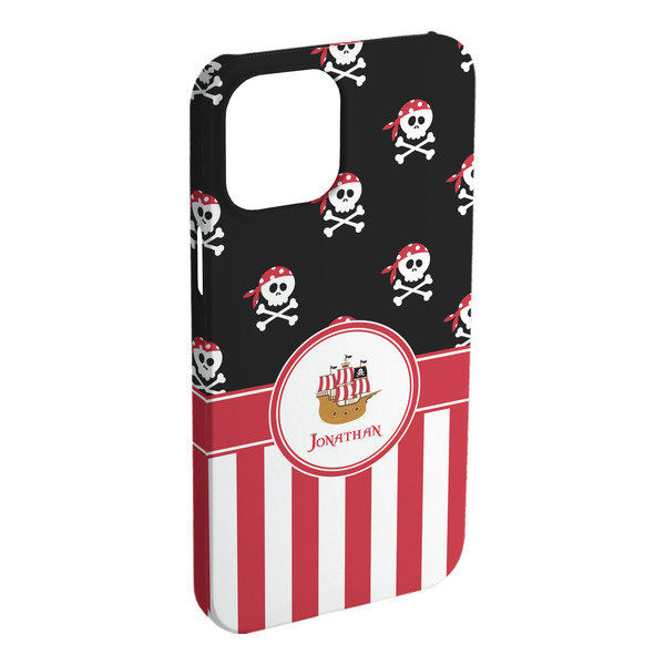 Custom Pirate & Stripes iPhone Case - Plastic - iPhone 15 Plus (Personalized)