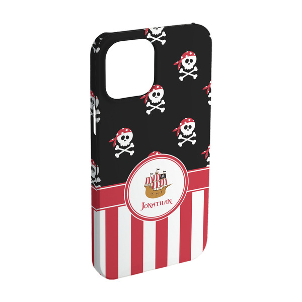 Custom Pirate & Stripes iPhone Case - Plastic - iPhone 15 Pro (Personalized)