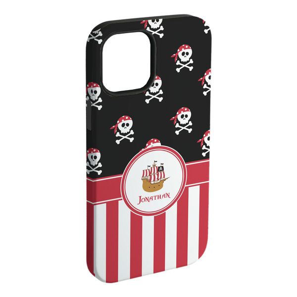 Custom Pirate & Stripes iPhone Case - Rubber Lined (Personalized)