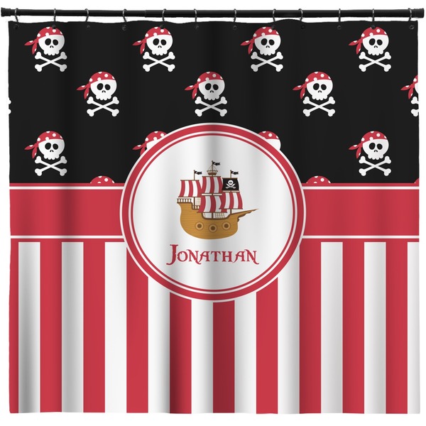 Custom Pirate & Stripes Shower Curtain (Personalized)