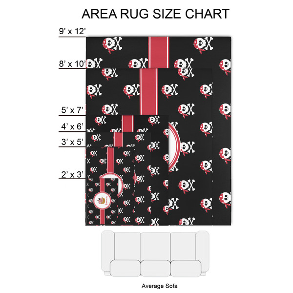Pirate 2'x3' Indoor Area Rugs - Size Chart