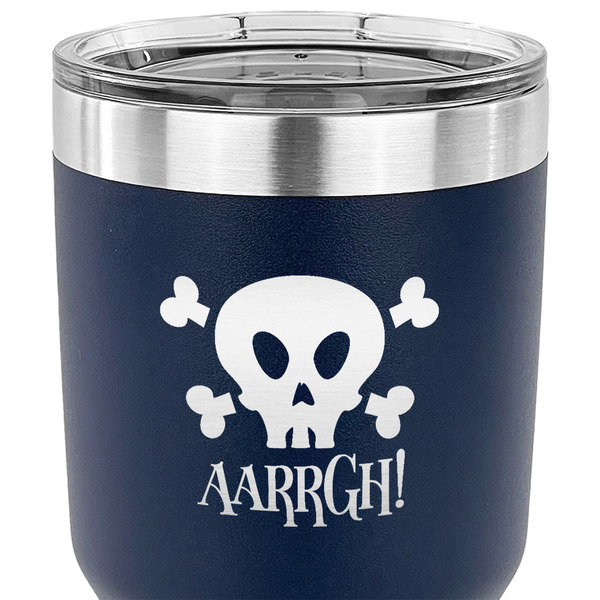 Pirate 30 oz Stainless Steel Ringneck Tumbler - Navy - CLOSE UP