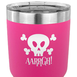 Pirate 30 oz Stainless Steel Tumbler - Pink - Single Sided (Personalized)