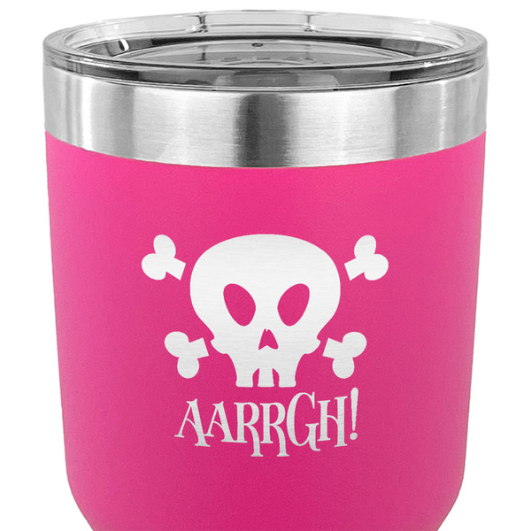 Pirate 30 oz Stainless Steel Ringneck Tumbler - Pink - CLOSE UP