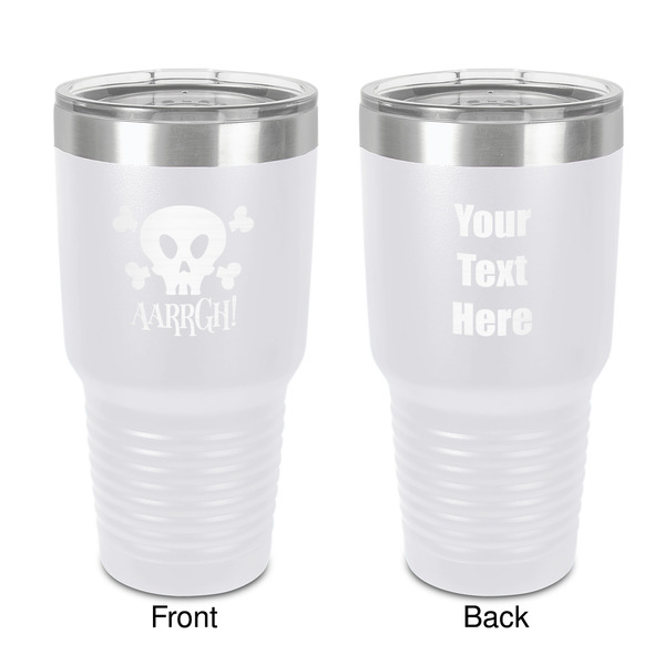 Custom Pirate 30 oz Stainless Steel Tumbler - White - Double-Sided (Personalized)