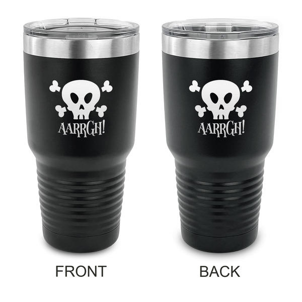 Custom Pirate 30 oz Stainless Steel Tumbler - Black - Double Sided (Personalized)