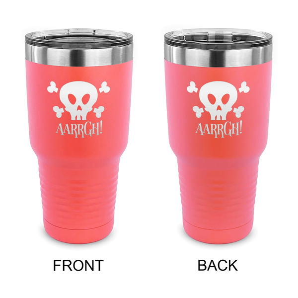 Custom Pirate 30 oz Stainless Steel Tumbler - Coral - Double Sided (Personalized)