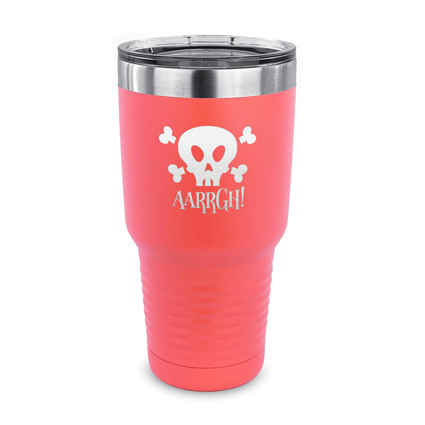Pirate 30 oz Stainless Steel Ringneck Tumblers - Coral - FRONT