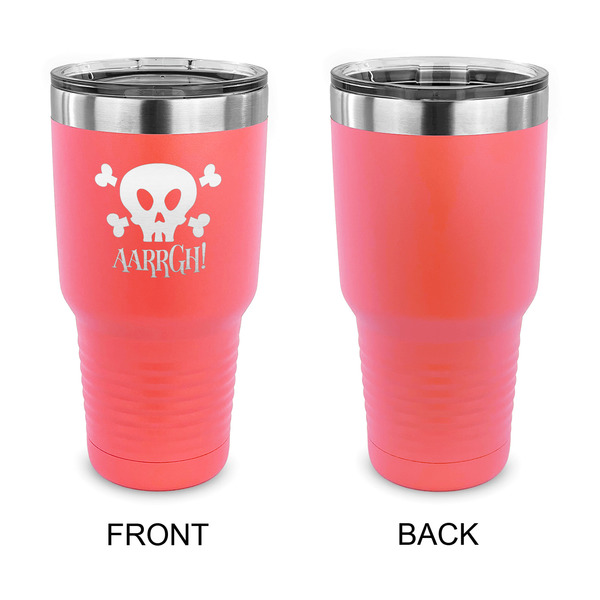 Pirate 30 oz Stainless Steel Ringneck Tumblers - Coral - Single Sided - APPROVAL