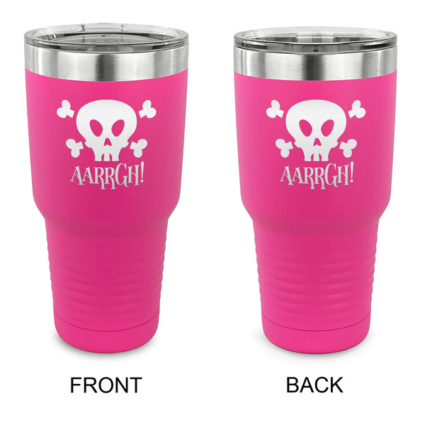 Custom Pirate 30 oz Stainless Steel Tumbler - Pink - Double Sided (Personalized)